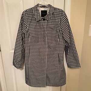 Talbots Navy and White Checkered Jacket